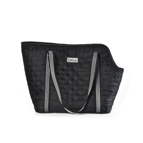 宠物携带袋厂家-廉价黑色牛津布绗缝吊带