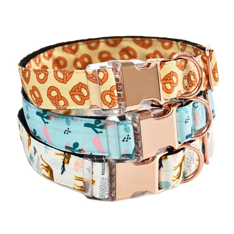 宠物项圈厂家-豪华锦缎 ribbon尼龙印花