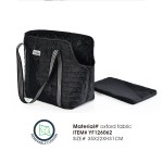 宠物携带袋厂家-廉价黑色牛津布绗缝吊带