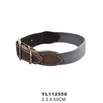 狗散步项圈厂家-豪华D环可调皮革拼接