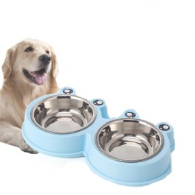 宠物喂食碗生产商-防滑不锈钢双碗