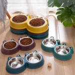 宠物喂食碗生产商-防滑不锈钢双碗