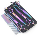 宠物美容剪刀供应商-4件套彩色清洁工具