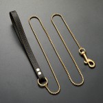 宠物链条牵引供应商-4mm金色不锈钢焊接