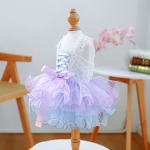 夏季犬类服装供应商-直销纱布裙星星