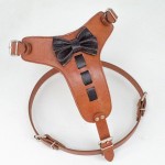 宠物背带供应商-奢华透气可调皮革领结