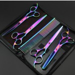 宠物美容剪刀供应商-4件套彩色清洁工具