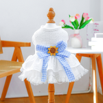 宠物蓬蓬裙厂家-春夏海盐蓝色纱布