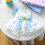 宠物蓬蓬裙厂家-春夏海盐蓝色纱布