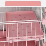 猫笼厂家-大型4层不锈钢粉色
