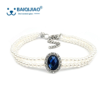 宠物项链生产商-可调双排珍珠水钻