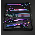 宠物美容剪刀供应商-4件套彩色清洁工具