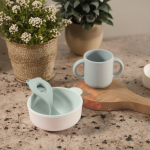 婴儿喂食套装供应商-食品级硅胶餐具围兜