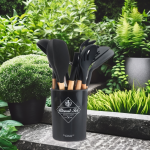 烹饪器具套装厂家-不粘硅胶木柄