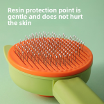 宠物美容梳厂家-自清洁塑料去毛按摩刷