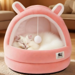 猫床厂家-冬季保暖半封闭四季垫纯色图案