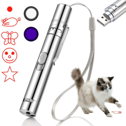 猫激光笔厂家-USB充电红外多模式不锈钢