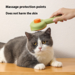 宠物美容梳厂家-自清洁塑料去毛按摩刷