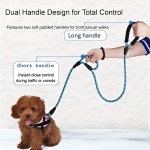 狗牵引绳厂家-批发尼龙反光双柄重型