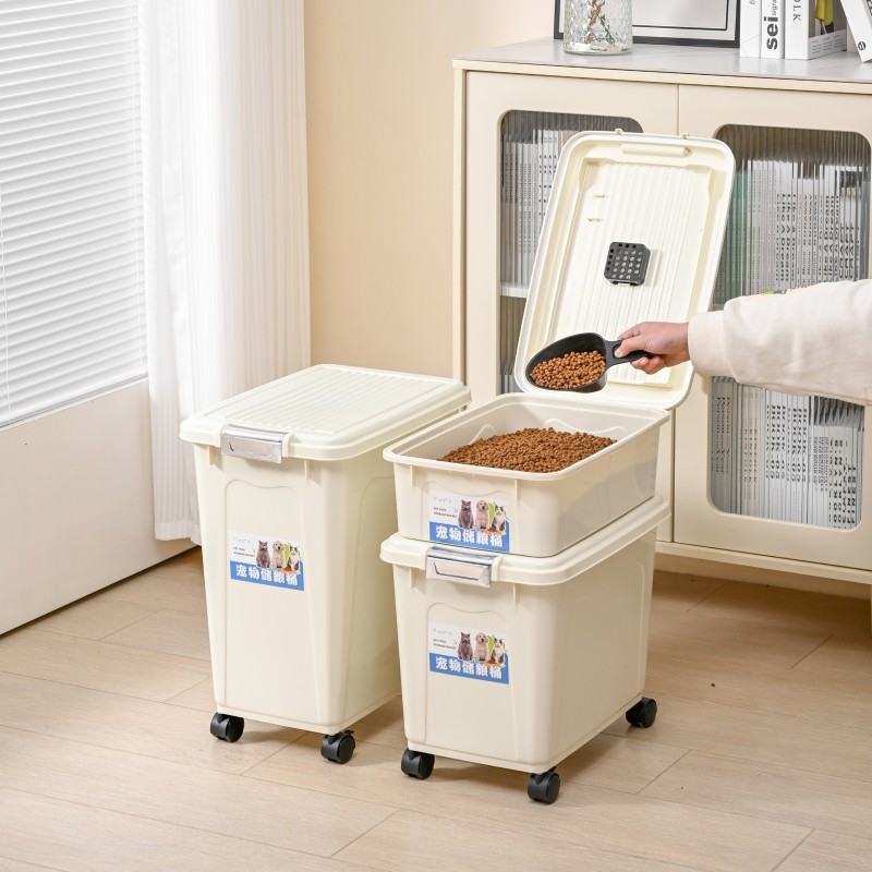 宠物储存容器厂家-可定制logo40L无BPA带勺