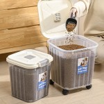 狗粮储存桶厂家-可定制logo35L可微波PP多边形