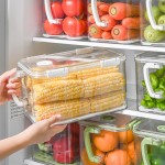 储物箱厂家-可堆叠透明PET塑料长方形冰箱