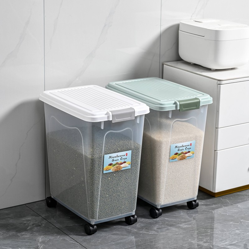 食品容器厂家-40L多功能米箱30kg