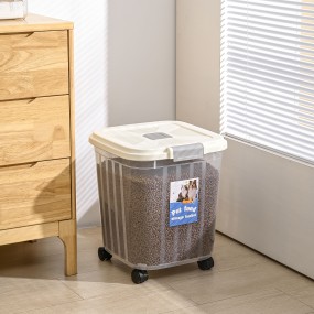 狗粮储存桶厂家-可定制logo35L可微波PP多边形