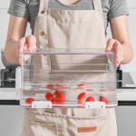 储物箱厂家-可堆叠透明PET塑料长方形冰箱