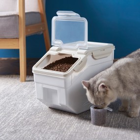 宠物储存桶厂家-可微波10L多功能多边形塑料