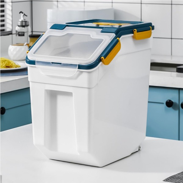 宠物储存容器厂家-30L可堆叠密封PP带勺