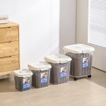 狗粮储存桶厂家-可定制logo35L可微波PP多边形