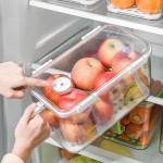 储物箱厂家-可堆叠透明PET塑料长方形冰箱