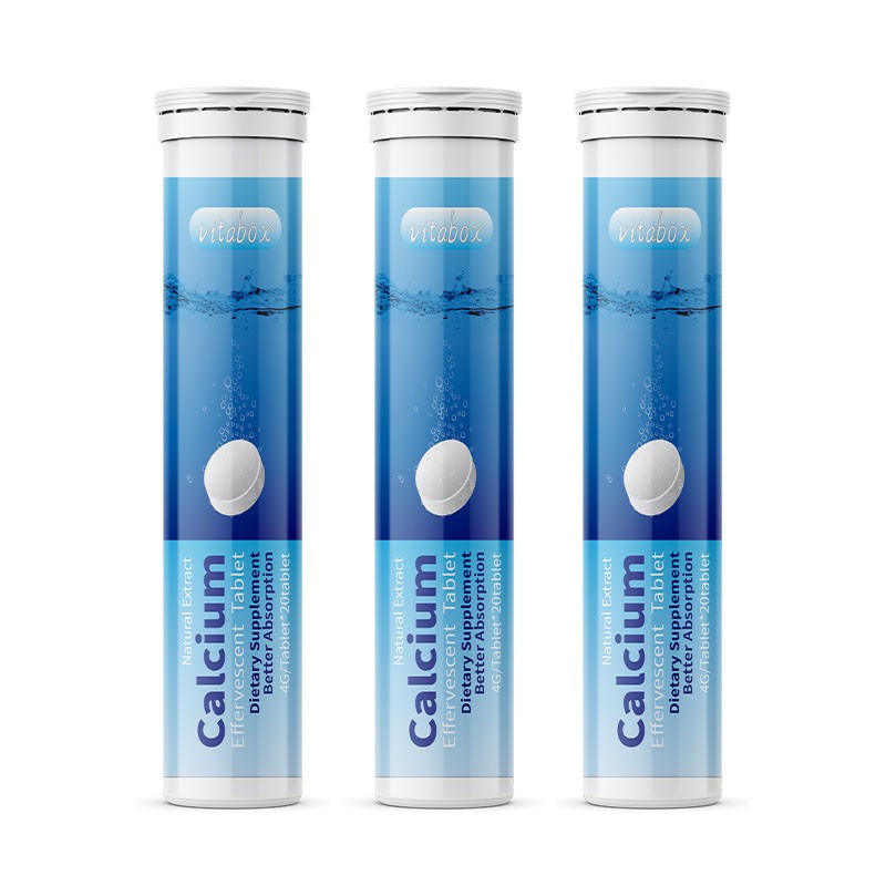 Calcium Effervescent Tablets Factory - Orange Flavor 200mg Supplement