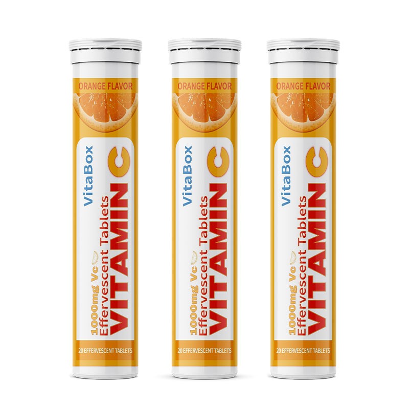 Vitamin C Effervescent Tablets Manufacturer - Blood Orange Flavor 1000mg