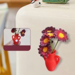 冰箱贴厂家-可定制可爱植物花瓶设计