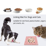 宠物舔食垫生产商-硅胶小狗图案慢食器