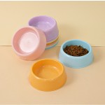 宠物喂食碗厂家-批发圆形纯色不锈钢双碗