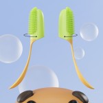 宠物牙刷厂家-360度单指软刷胶橡胶手柄