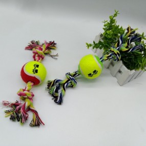 Pet Cotton Rope Toy Factory - Hot Selling Double Knot Tennis Tooth Cleaning
