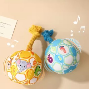 Pet Plush Toy Manufacturer - Elastic Football Cotton Rope Pulling Interactive Sound
