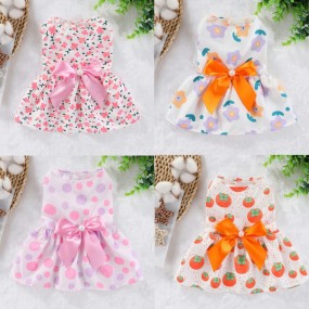 Dog Skirt Factory - OEM New Spring Summer Floral Print Jean Vest