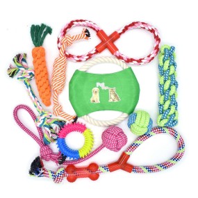 Pet Chew Toy Set Manufacturer - Custom Durable 10 Pack Chewy Ball Rubber Cotton