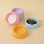 宠物喂食碗厂家-批发圆形纯色不锈钢双碗