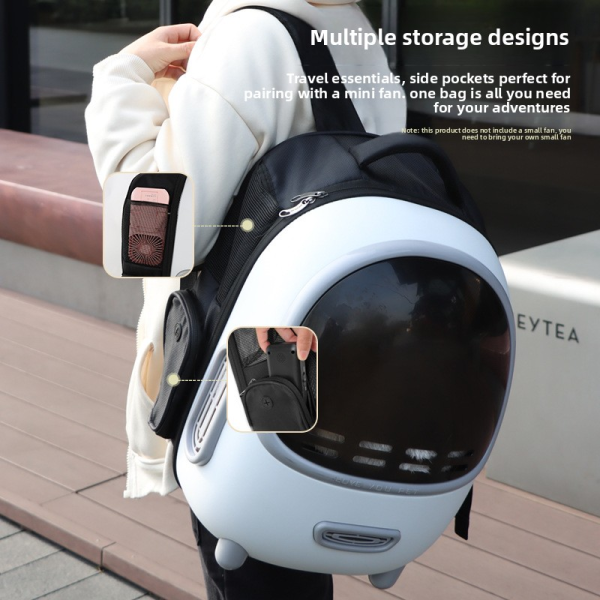 宠物外出袋厂家-便携棕色大容量尼龙太空舱