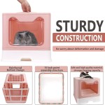 猫砂盆厂家-塑料防溅可折叠盖封闭顶入口