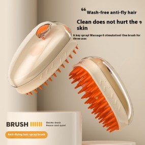 Pet Water Spray Brush Supplier - 3-in-1 Soft Hair Steamy Comb Massage Bathing