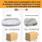 巨型狗床厂家-加大特大号温暖毛绒圆形海绵透气