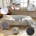 巨型狗床厂家-加大特大号温暖毛绒圆形海绵透气