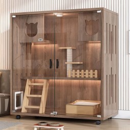 室内猫别墅厂家-超大号全实木双层柜